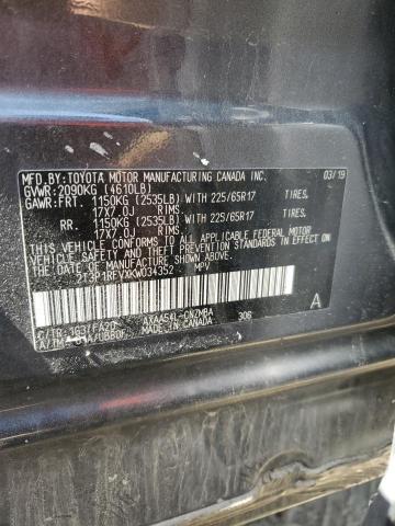 2T3P1RFVXKW034352 - 2019 TOYOTA RAV4 XLE CHARCOAL photo 13