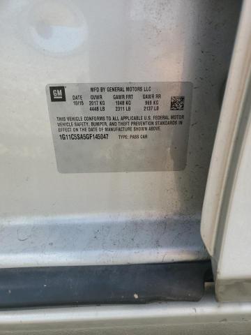 1G11C5SA5GF145047 - 2016 CHEVROLET MALIBU LIM LT 银色 照片 12