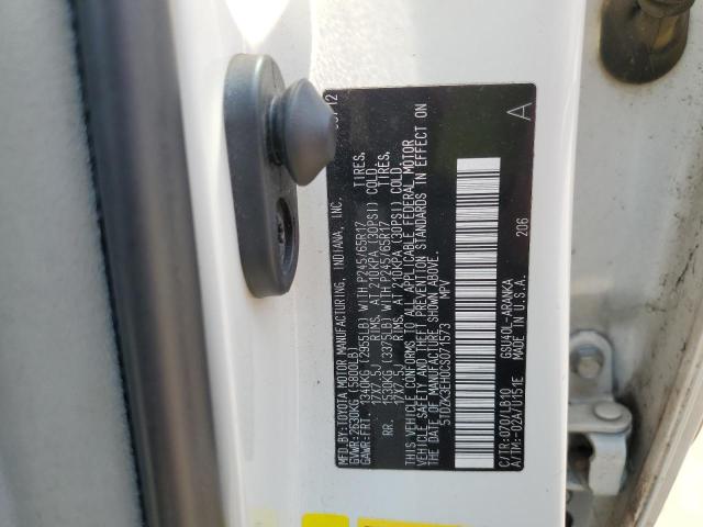 5TDZK3EH0CS071573 - 2012 TOYOTA HIGHLANDER BASE Белый фото 13