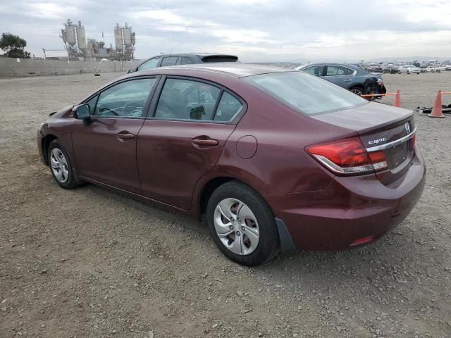 19XFB2F57FE708264 - 2015 HONDA CIVIC LX MAROON photo 2