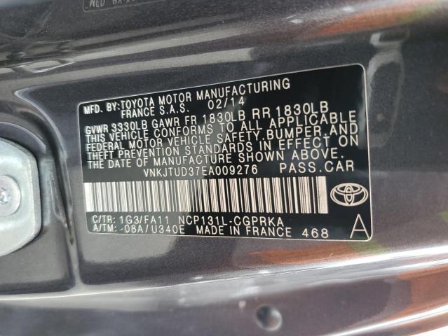 VNKJTUD37EA009276 - 2014 TOYOTA YARIS GRAY photo 12