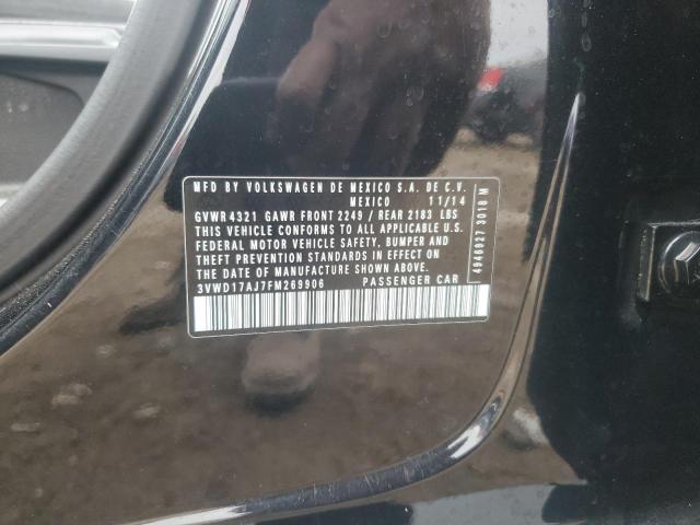 3VWD17AJ7FM269906 - 2015 VOLKSWAGEN JETTA SE BLACK photo 12