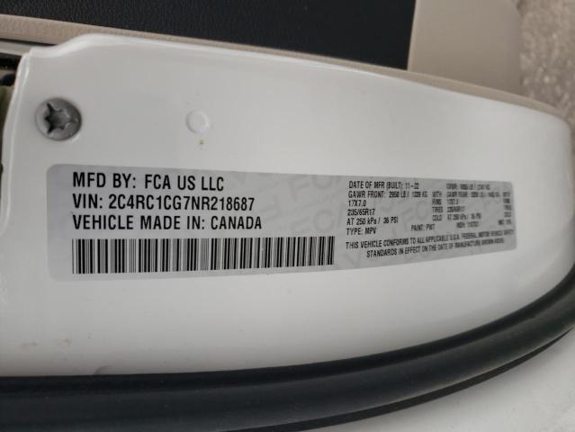 2C4RC1CG7NR218687 - 2022 CHRYSLER VOYAGER LX WHITE photo 13