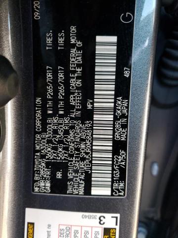 JTEPU5JRXM5848193 - 2021 TOYOTA 4RUNNER SR5/SR5 PREMIUM 灰色 照片 12