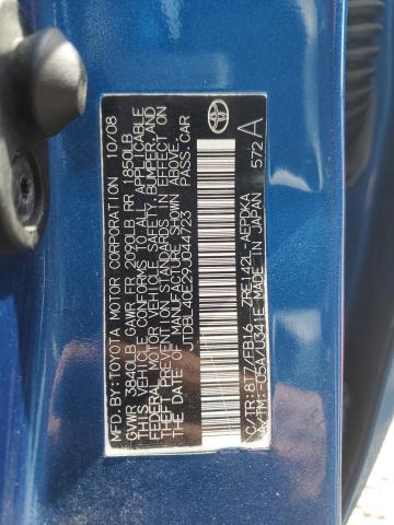 JTDBL40E29J044723 - 2009 TOYOTA COROLLA BASE أزرق صورة 12