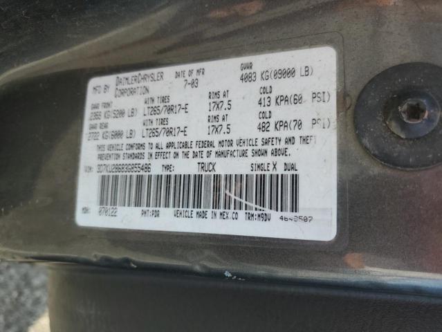 3D7KU28683G855486 - 2003 DODGE RAM 2500 ST Gris foto 12