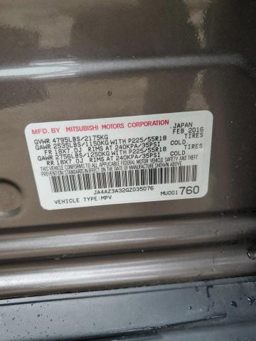 JA4AZ3A32GZ035076 - 2016 MITSUBISHI OUTLANDER SE BROWN photo 13