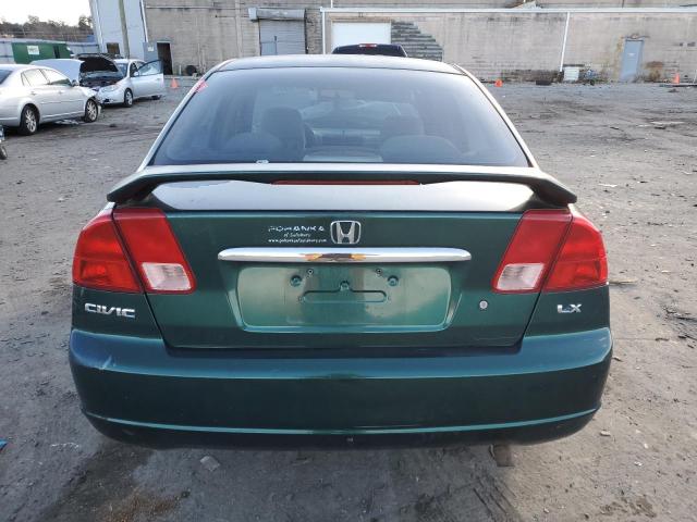 2HGES16591H580243 - 2001 HONDA CIVIC LX GREEN photo 6