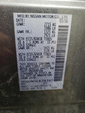 5N1AR2MM3GC639397 - 2016 NISSAN PATHFINDER S CHARCOAL photo 13