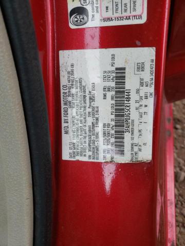 3FAHP0JG5CR148441 - 2012 FORD FUSION SEL RED photo 12