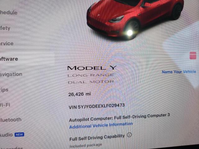 5YJYGDEEXLF029473 - 2020 TESLA MODEL Y 红色 照片 9