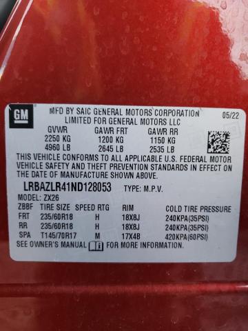 LRBAZLR41ND128053 - 2022 BUICK ENVISION PREFERRED 红色 照片 13