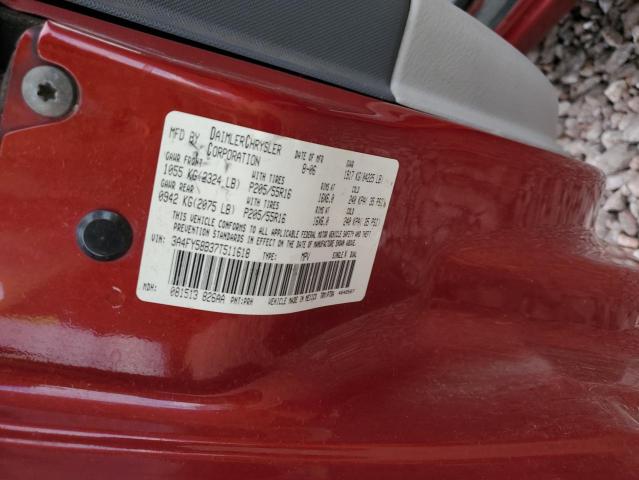 3A4FY58B37T511618 - 2007 CHRYSLER PT CRUISER TOURING RED photo 12