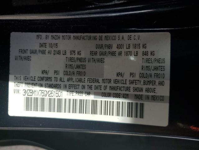 3MZBM1X76GM261501 - 2016 MAZDA 3 GRAND TOURING 蓝色 照片 12