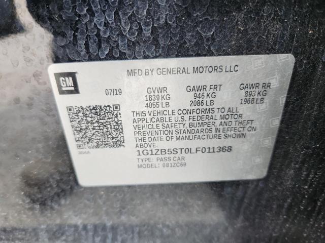 1G1ZB5ST0LF011368 - 2020 CHEVROLET MALIBU LS Qara foto 12