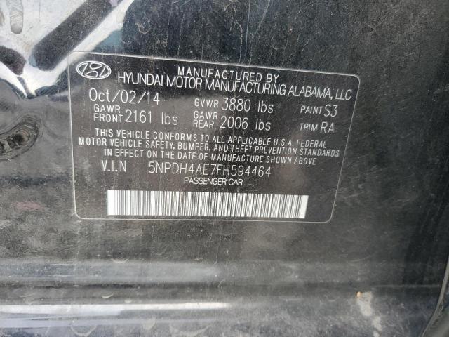 5NPDH4AE7FH594464 - 2015 HYUNDAI ELANTRA SE BLACK photo 13