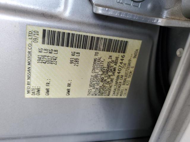 1N4AL2AP4BN407446 - 2011 NISSAN ALTIMA BASE SILVER photo 12