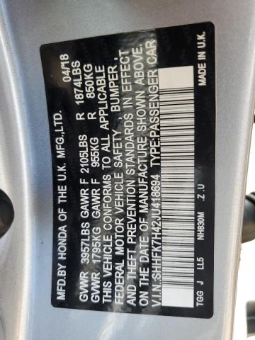 SHHFK7H42JU418694 - 2018 HONDA CIVIC SPORT Silber Foto 23