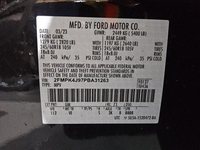 2FMPK4J97PBA31263 - 2023 FORD EDGE SEL 黑色 照片 13