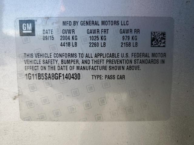 1G11B5SA8GF140430 - 2016 CHEVROLET MALIBU LIM LS SILVER photo 12