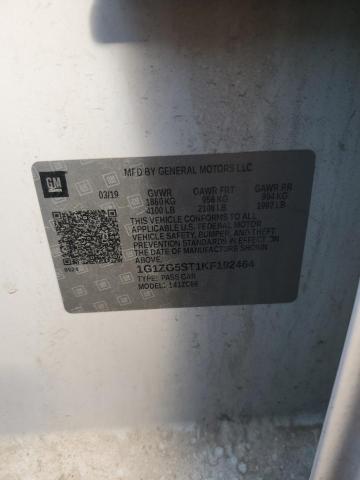 1G1ZG5ST1KF192464 - 2019 CHEVROLET MALIBU RS 白色 照片 12