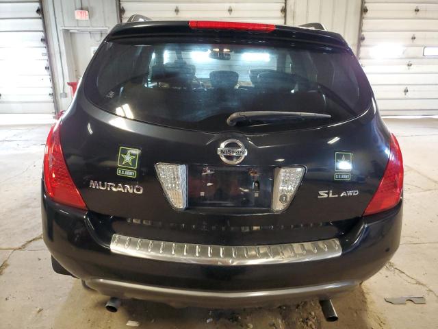 JN8AZ08W56W502905 - 2006 NISSAN MURANO SL BLACK photo 6