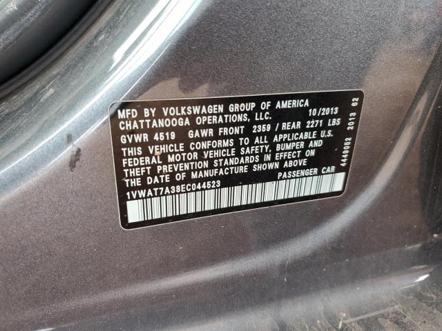 1VWAT7A38EC044523 - 2014 VOLKSWAGEN PASSAT S GRAY photo 12