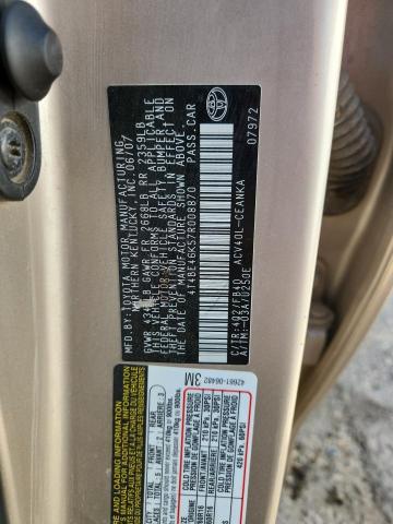4T4BE46K57R008870 - 2007 TOYOTA CAMRY CE 棕色 照片 12