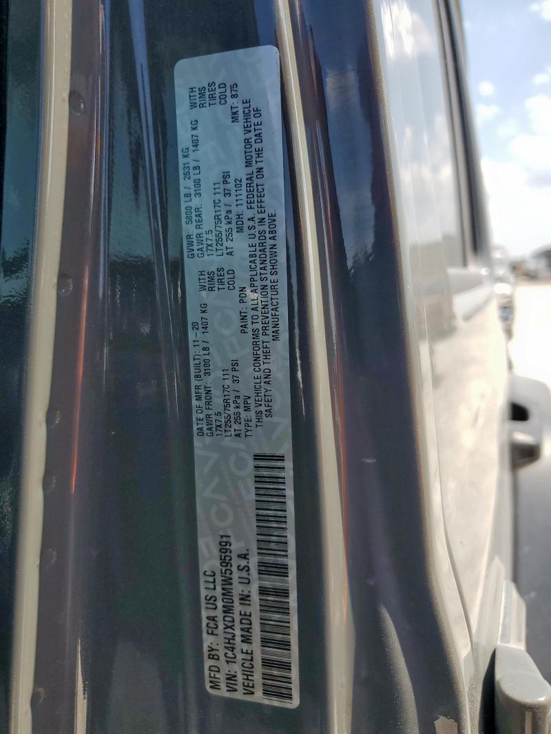 1C4HJXDM0MW595991 - 2021 JEEP WRANGLER UNLIMITED SPORT 石墨色 照片 12