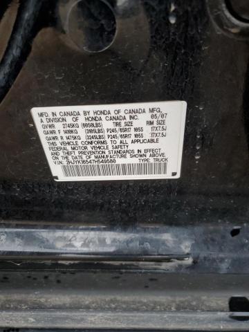 2HJYK16547H549580 - 2007 HONDA RIDGELINE RTL BLACK photo 12