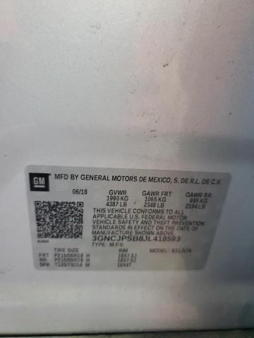 3GNCJPSB8JL418593 - 2018 CHEVROLET TRAX 1LT ვერცხლისფერი ფოტო 14