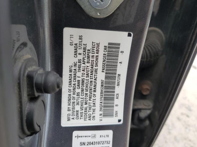 2HGFA1F6XBH538097 - 2011 HONDA CIVIC LX-S GRAY photo 13