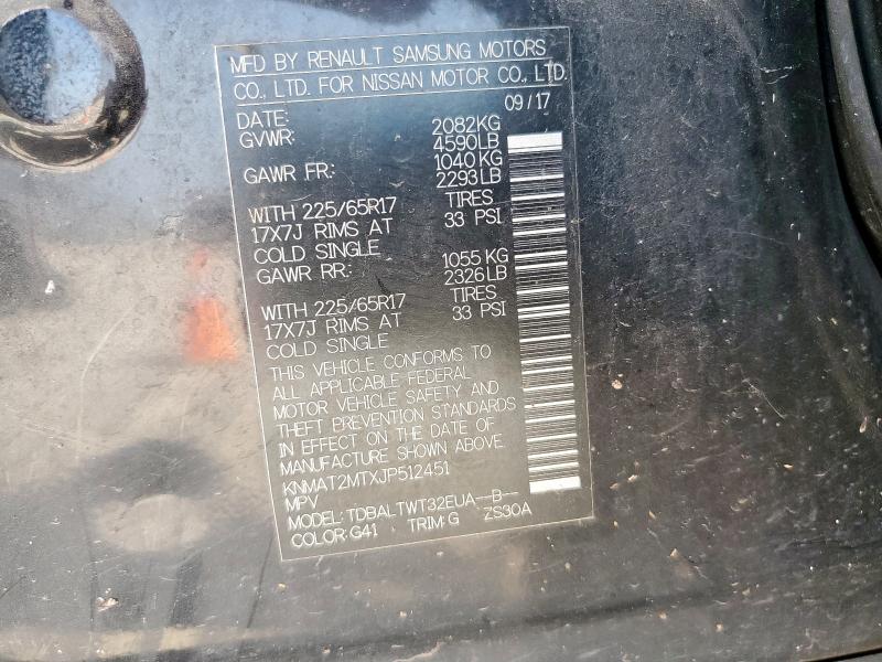 KNMAT2MTXJP512451 - 2018 NISSAN ROGUE S შავი ფოტო 13