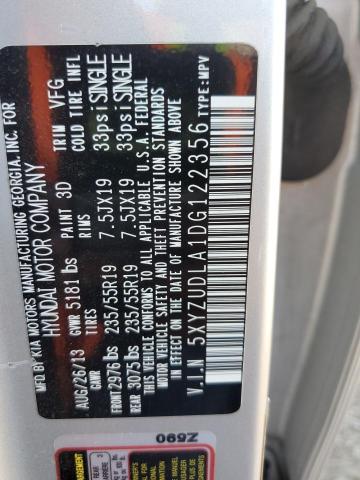 5XYZUDLA1DG122356 - 2013 HYUNDAI SANTA FE S SILVER photo 14