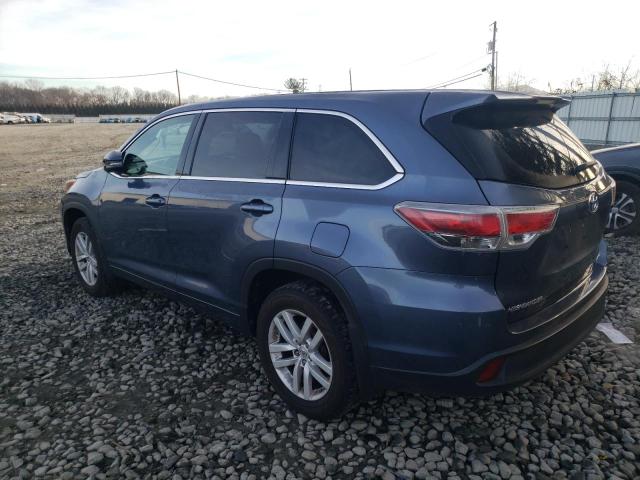 5TDBKRFH1FS169485 - 2015 TOYOTA HIGHLANDER LE BLUE photo 2