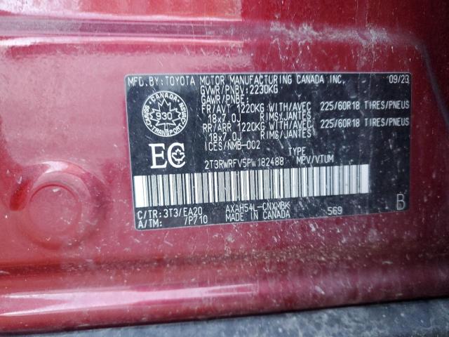 2T3RWRFV5PW182488 - 2023 TOYOTA RAV4 XLE Қызыл фото 14