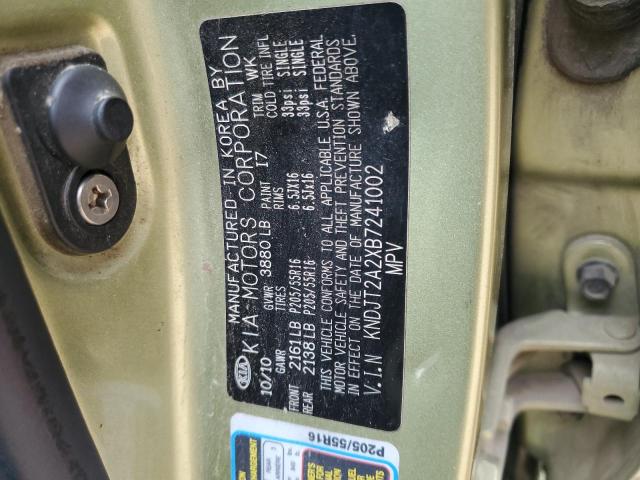 KNDJT2A2XB7241002 - 2011 KIA SOUL + GREEN photo 13