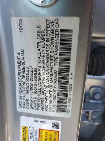 1HGCY1F36RA009582 - 2024 HONDA ACCORD EX SILVER photo 12