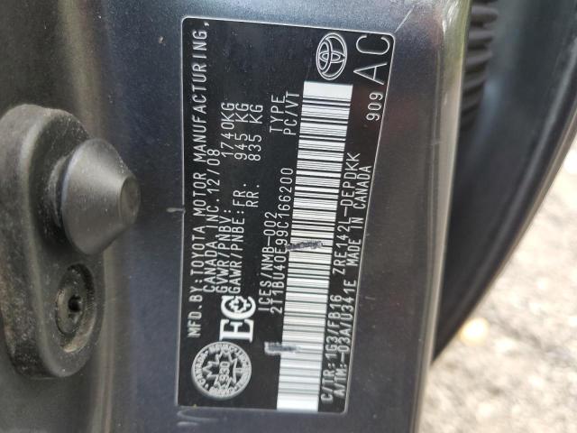 2T1BU40E99C166200 - 2009 TOYOTA COROLLA BASE ნაცრისფერი ფოტო 13