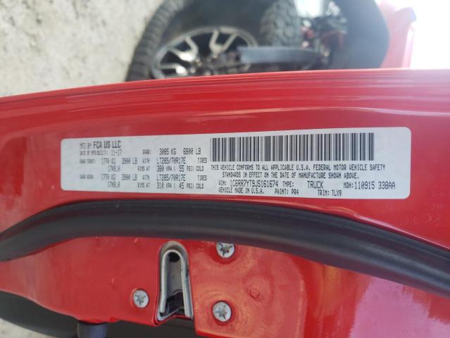 1C6RR7YT9JS161674 - 2018 RAM 1500 REBEL Червоний фото 12