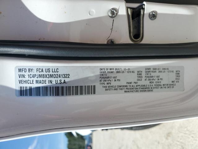 1C4PJMBX3MD241322 - 2021 JEEP CHEROKEE TRAILHAWK WHITE photo 14