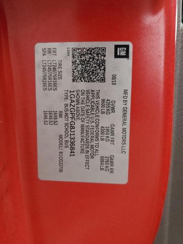 1GAZGPFG8J1336841 - 2018 CHEVROLET EXPRESS G3 LT Rot Foto 13
