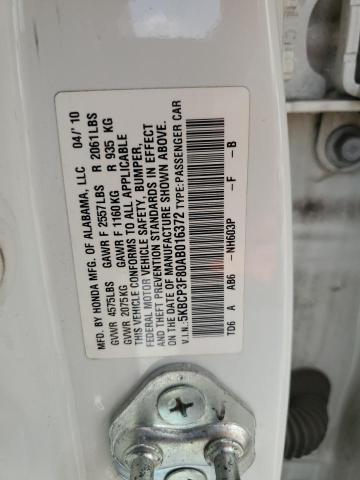 5KBCP3F80AB016372 - 2010 HONDA ACCORD EXL WHITE photo 12