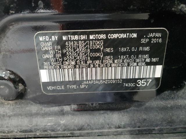 JA4AP3AU5HZ009152 - 2017 MITSUBISHI OUTLANDER ES BLACK photo 13