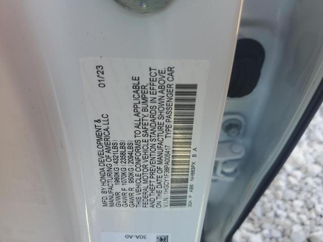 1HGCY1F38PA005417 - 2023 HONDA ACCORD EX 白色 照片 12