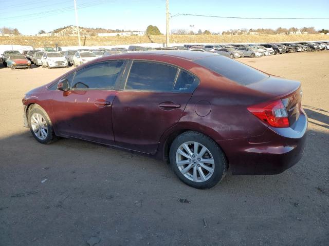 2HGFB2F80CH608499 - 2012 HONDA CIVIC EX BURGUNDY photo 2