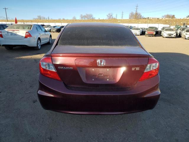 2HGFB2F80CH608499 - 2012 HONDA CIVIC EX BURGUNDY photo 6