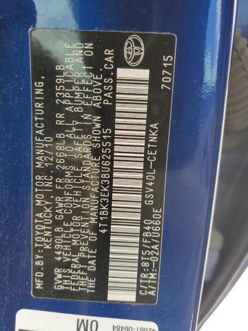 4T1BK3EK3BU625515 - 2011 TOYOTA CAMRY SE 蓝色 照片 13