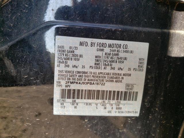 2FMPK4J93PBA18722 - 2023 FORD EDGE SEL Czarny zdjęcie 13