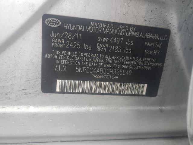 5NPEC4AB3CH325849 - 2012 HYUNDAI SONATA SE 银色 照片 12